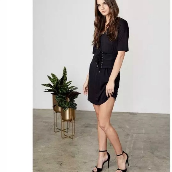 David Lerner New Corset Belted T-Shirt Dress s - Picture 2 of 6